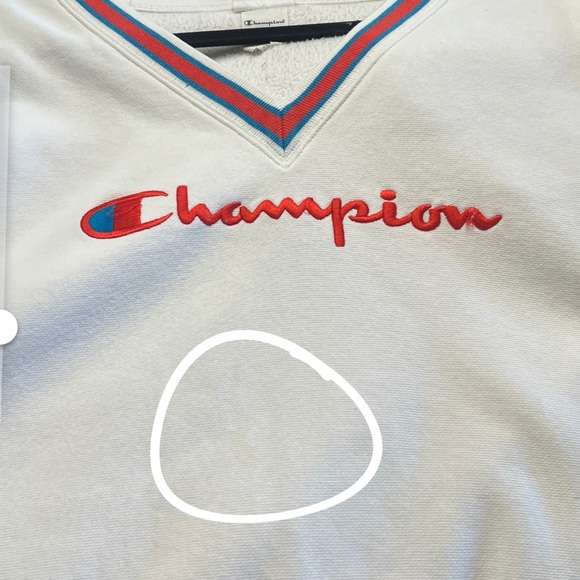 Champion White Sweatshirt with orange and blue trim - Picture 6 of 8